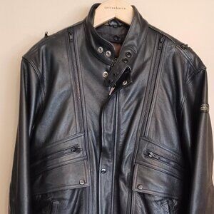 Hein Gericke Men's size 46 tall Leather Motorcycle Jacket in excellent condition